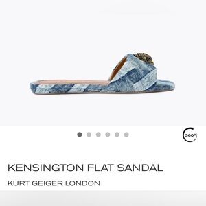 Kurt Geiger Blue Kensington Flat Sandals